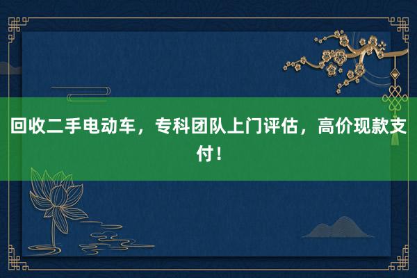 回收二手电动车，专科团队上门评估，高价现款支付！