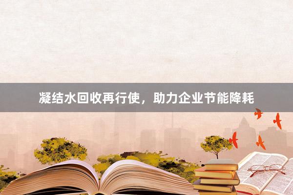 凝结水回收再行使，助力企业节能降耗